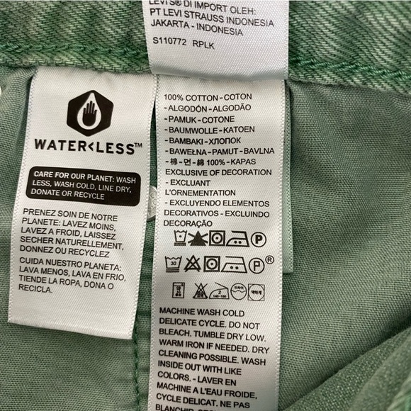 Levi's 501 Original Denim Button-Fly Jean Shorts Size 32 Green Raw Hem Cut-Off - Picture 7 of 13